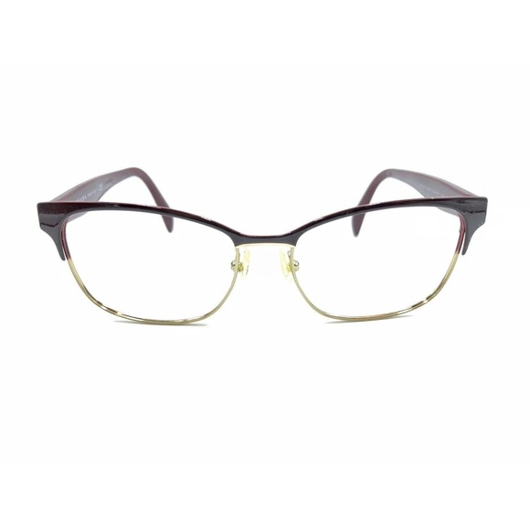Prada VPR 65R UAN-1O1 Dark Red Gold Eyeglasses Frames 53-16 140 Italy Designer - Picture 6 of 12